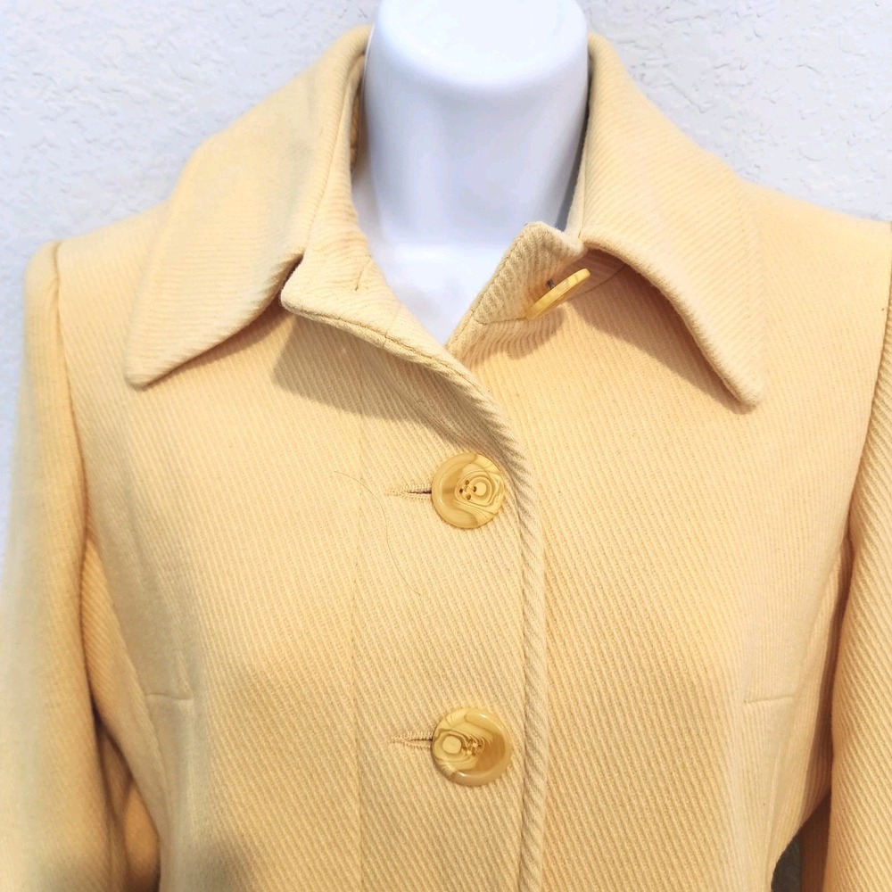 Talbots Wool Blend Coat Overcoat Womens 2P Butter Yellow Casual Career Sunny Fun - Picture 2 of 14